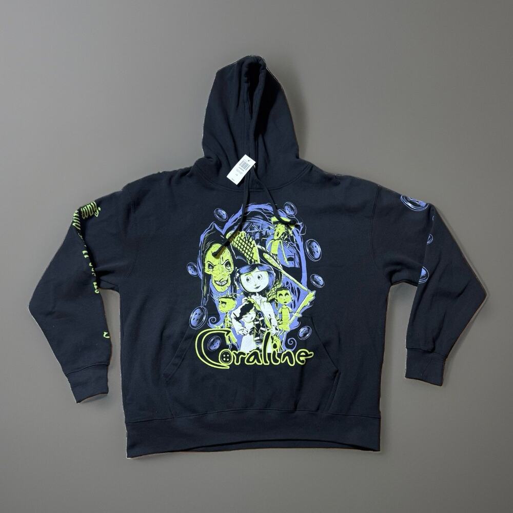 Coraline Group Tonal Print Hoodie Size LARGE New With Tags